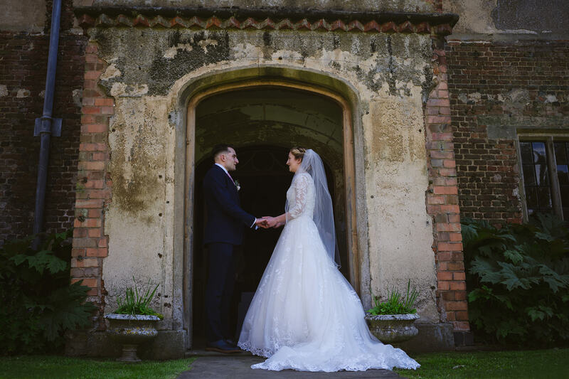 Bride and Groom in the archway