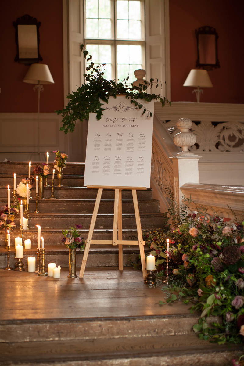Wedding Table Plan on the Charles II Staircase