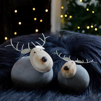 Concrete reindeer ornaments